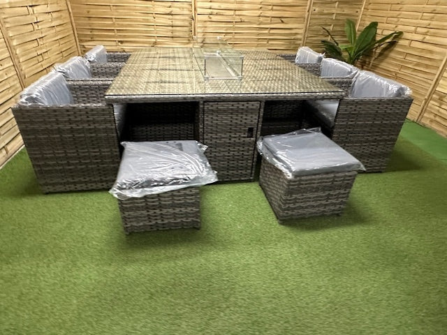 Brooklyn L Feuerstelle Gartentisch-Set mit Feuerstelle 0022