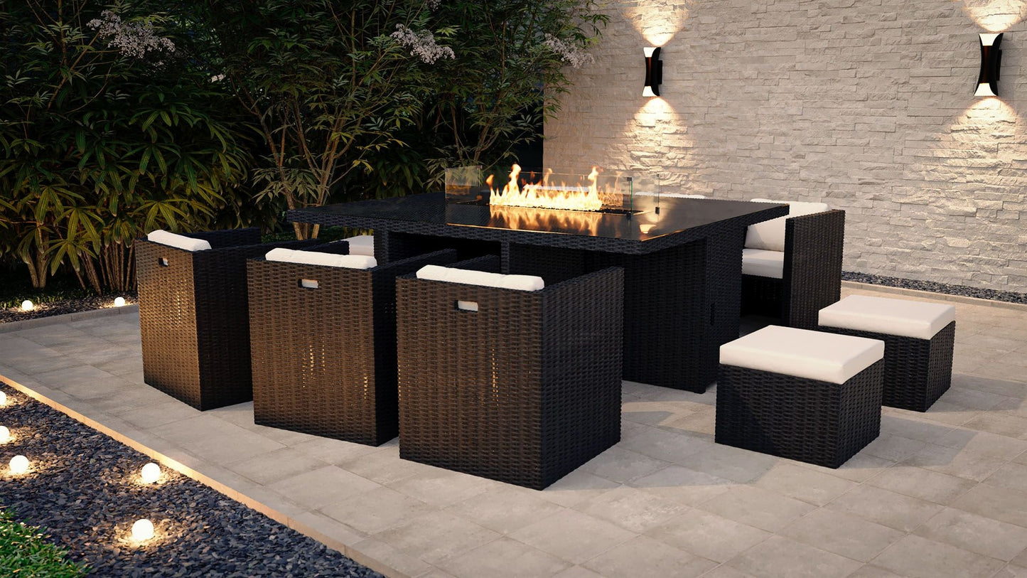 Boreas L Feuerstelle Gartentisch-Set M140
